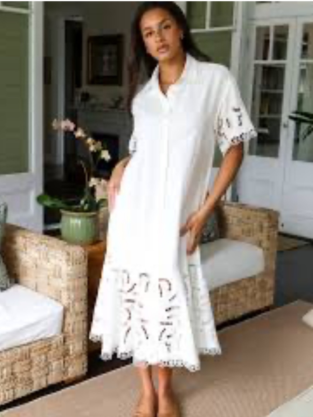 MAGASCHONI 🔥 Embroidered Details Shirt Dress - Picture 4 of 13